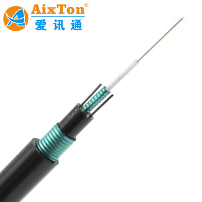 8 Fibers PE Black GYXTW53 Direct Burial Double Steel Armored Fiber Optic Cable for Outdoor