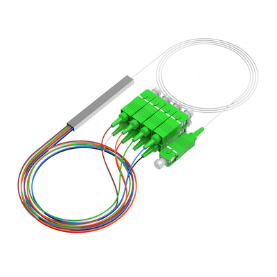 China Outdoor 0.9mm PLC splitter 1x2 2 Way Fiber Optic splitter With SC APC Connector