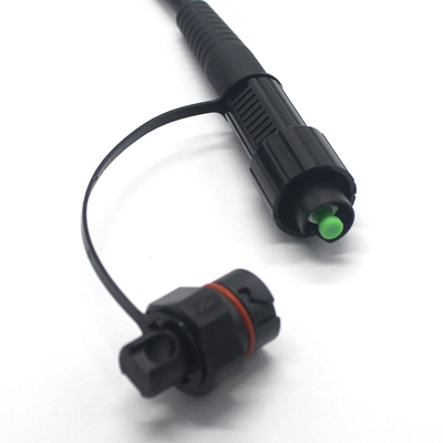 FTTH Armoured SC/APC 5.0 Black Corning Waterproof Fiber Optic Patch Cord for Drop Cable Fiber Count 2